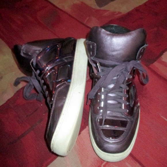 Alejandro Ingelmo Metallic Aubergine leather Tron - Picture 3 of 5